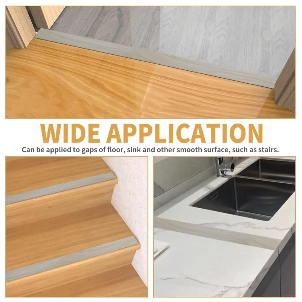 1pc 118.11inX1.97in Carpet To Tile Floor Transition Strip Self Adhesive T-Molding Threshold Household Divider Cover Doorway