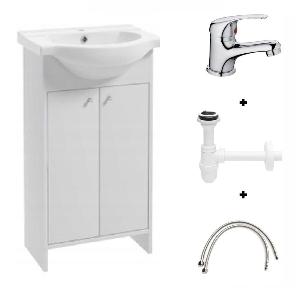 Bathroom Set Cabinet with Sink 50 & Faucet and Trap Diana
