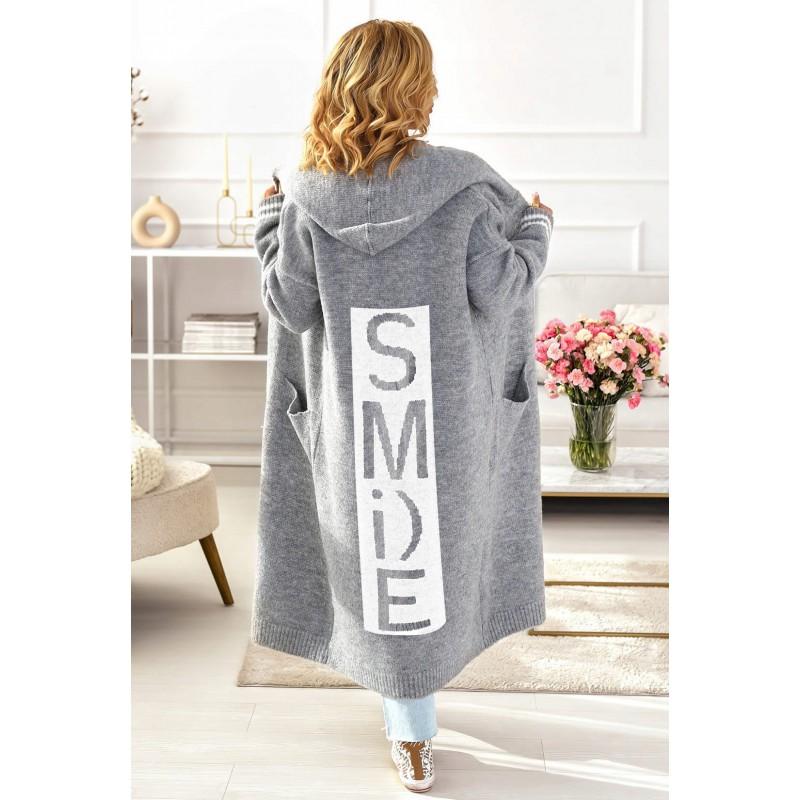 Cardigan Oversize en Maille pour Femme Pull Lâche Col en V Manches Longues Vêtement d'Extérieur Décontracté