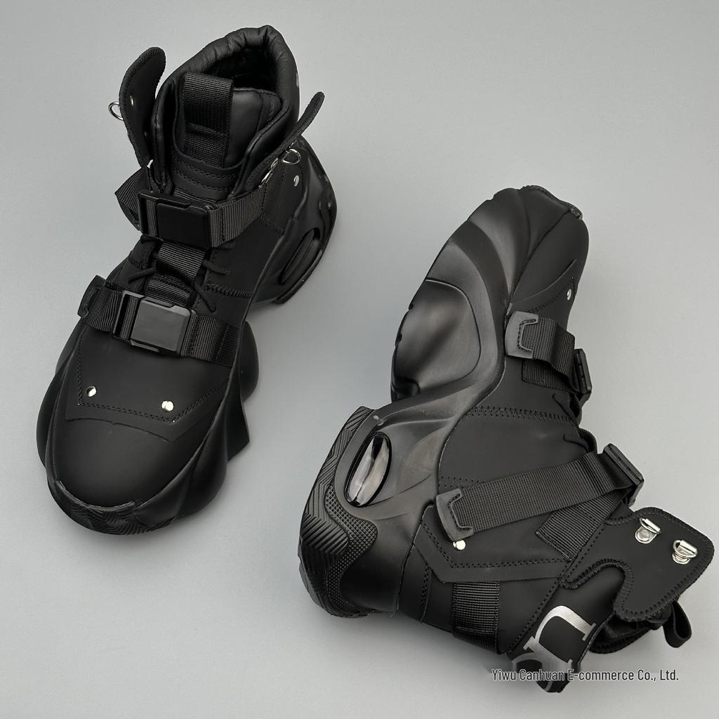 Europäische Herren High-Top Schwarze Sneaker: Frühling 2025 Trend, Größenerhöhend und Stilvoll