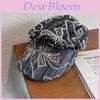 Bestickte Blumen-Denim-Baskenmütze Mit Sonnenschutz Für Frühling Sommer Modeaccessoires