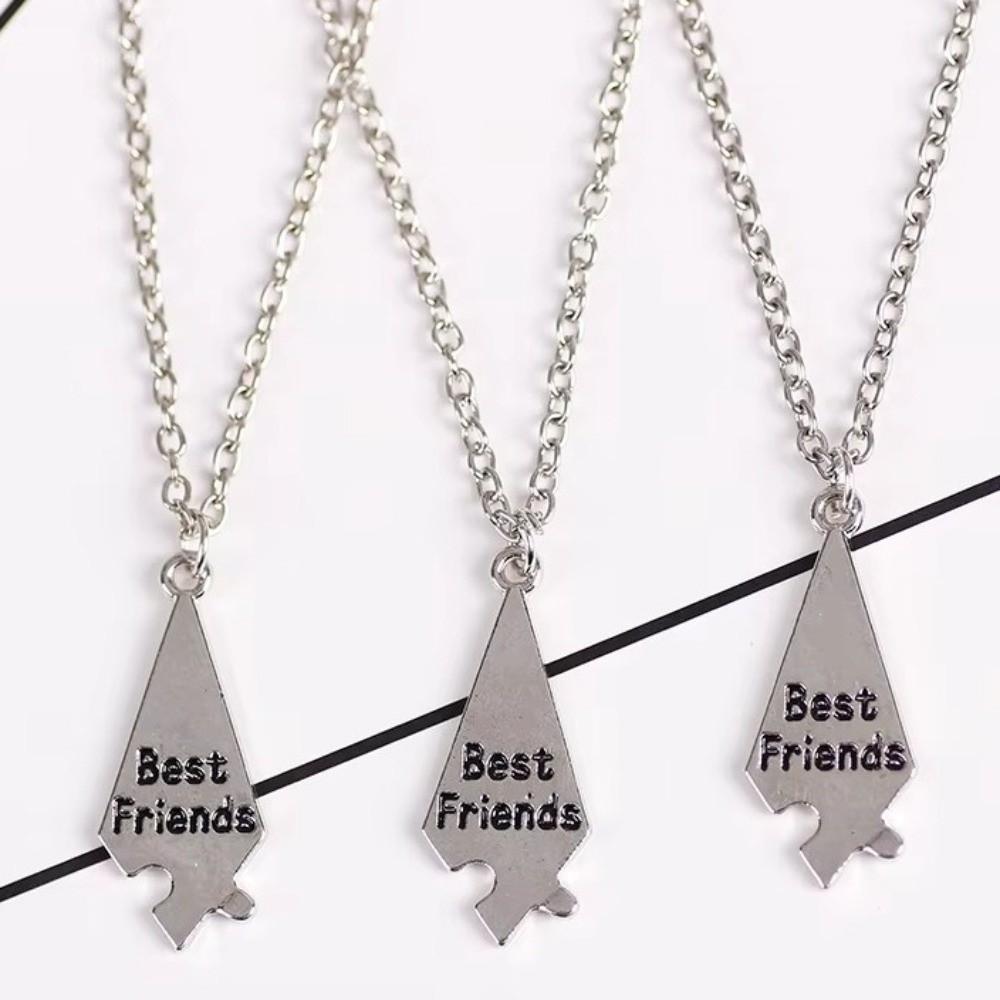 Silver Best Friend Necklace Creative Multi-person Splicing Necklace Friendship Necklace Ladies