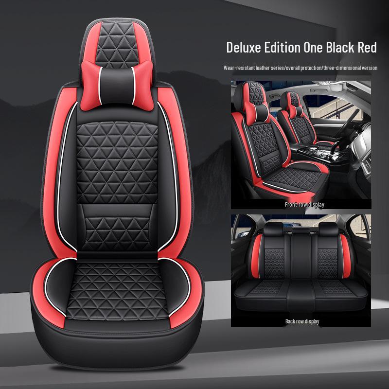 All-Season Full Leather Car Seat Cover, Dirt-Resistant, Universal Fit, Comfortable Hand Feel