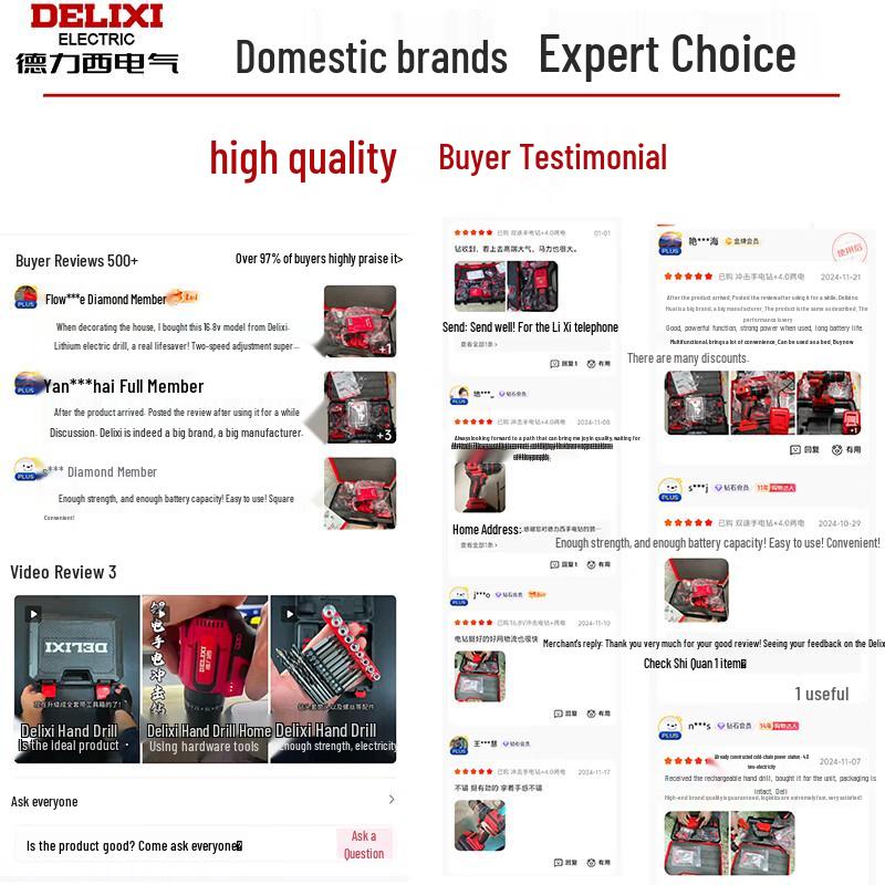 DELIXI ELECTRIC Cordless Impact Drill & Screwdriver CN Plug (adapter Included)