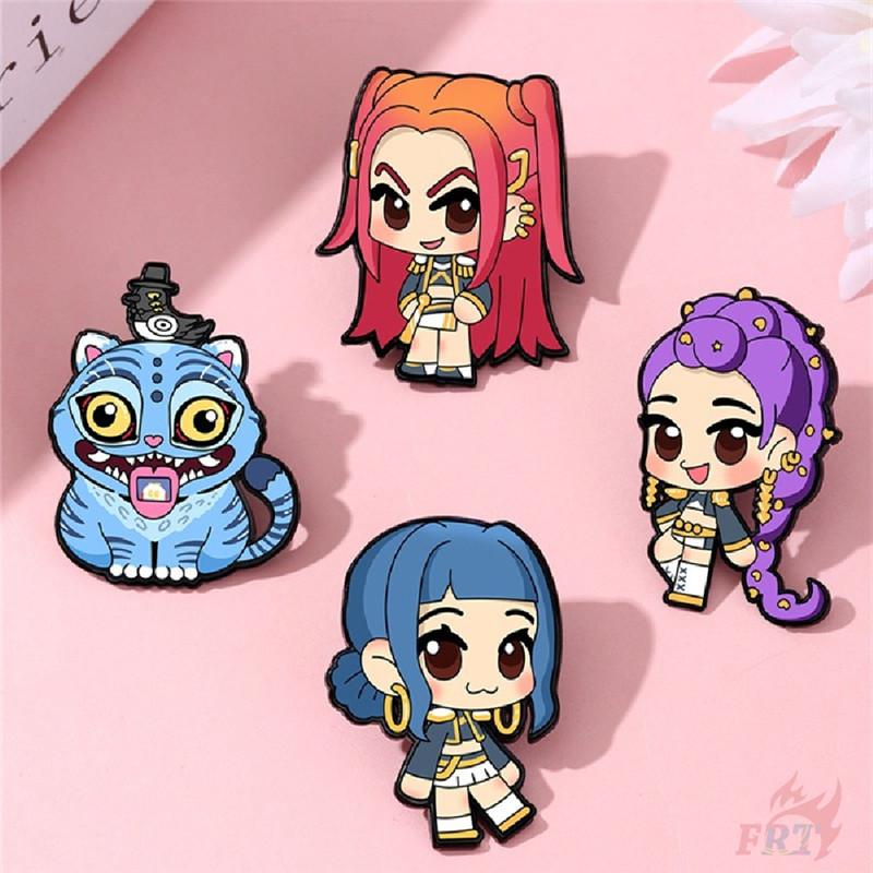 

4 шт./набір KPop Брошки Мисливці на демонів - Емальовані значки-гудзики для рюкзака