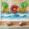 Hawaii-Party-Ballonset in Farben von Palmenblatt, Ananas und Buchstaben. Für Sommerversammlungen, Geburtstagszimmerdekoration