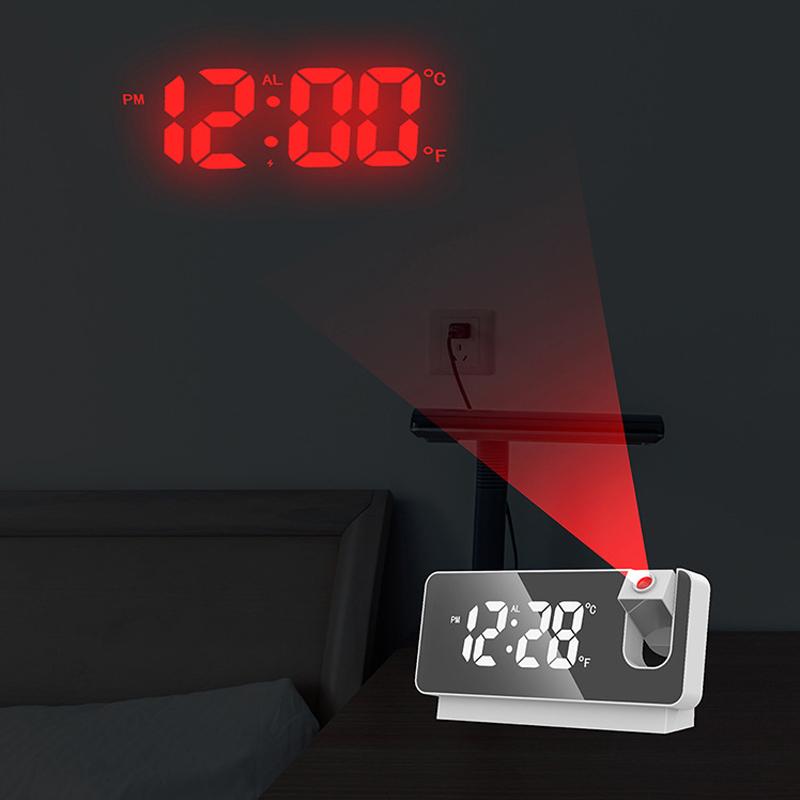 Creative LED Digital Projection Clock Projection Alarm Clock Temperature Display Home Decoration Desktop Clock
