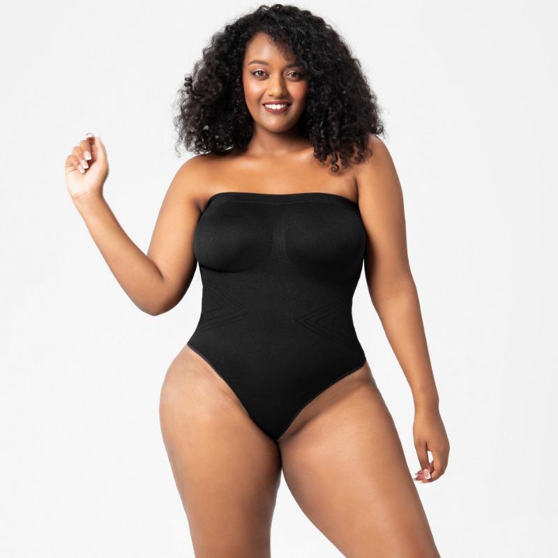 Plus Size Bodysuit Shapewear Women's Tummy Control Sculpting Bodysuit One-piece Underwear