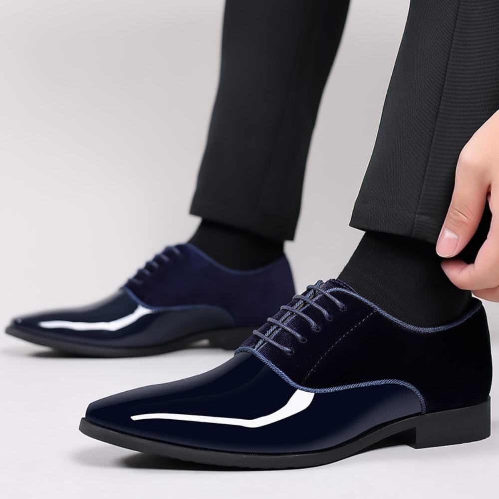 Mens Formal Business Leather Shoes Lightweight Trendy Low Cut British Pointed Toe Wedding Groom Shoes