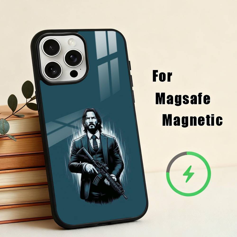M-Filmkennzeichen J-John W-Wick Handyhülle Für iPhone 17,16,15,14,13,12,Plus,Pro,Max für Magsafe Magnetisches Kabelloses Laden