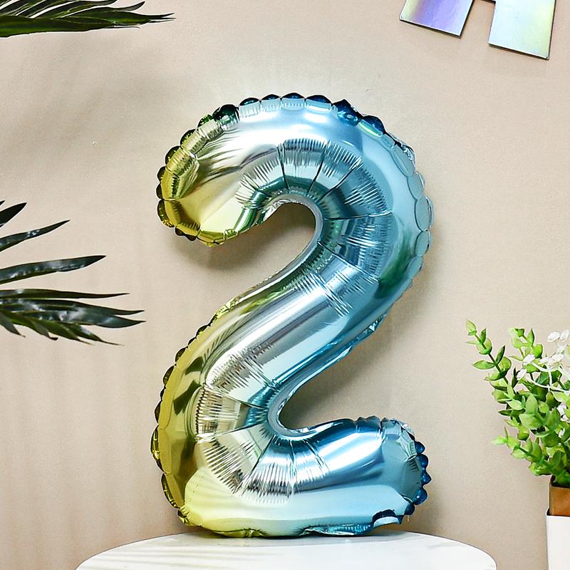 16-Inch Colorful Rainbow Gradient Aluminum Balloon for Kids' Birthday Decoration, Ages 1-5