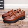 New Business Men Fringed Leather Shoes European American Casual Thick-soled Durable Comfortable Brand Loafers Sizes 38-44
