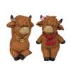 2Pcs Cartoon Highland Cow Figurine Couple Highland Cattle Statue Resin Sculpture Outdoor Garden Flower Pot Hugger Ornament Decoration
