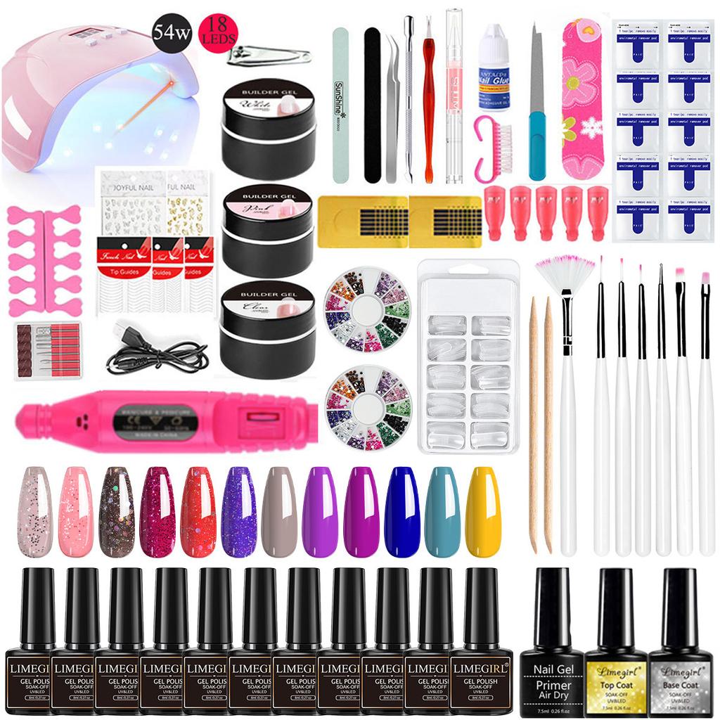 36 Colors Gel Nail Polish Set with LED Light, Full Manicure Tools Kit, Quick Dry Long Lasting Salon Home Use
