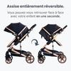 Passeggino 3 in 1 Bambino Combinato Seggiolino Auto Navicella Reversibile Regolabile Alta Qualità Ruote Antiforatura Manico rosso.Bazarland30