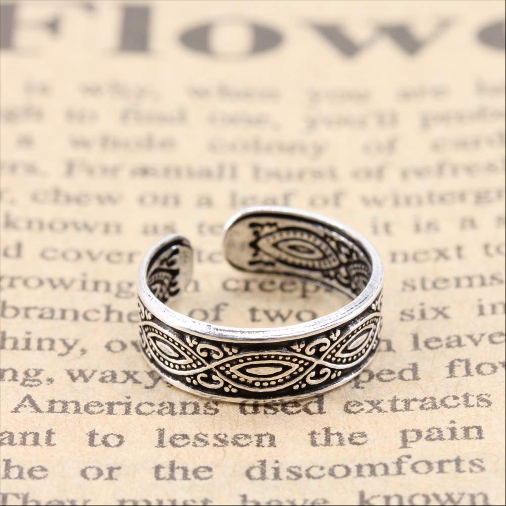 Orris Toe Ring, 925 Sterling Silver, Adjustable Size, Simple, Men's (Ethnic)