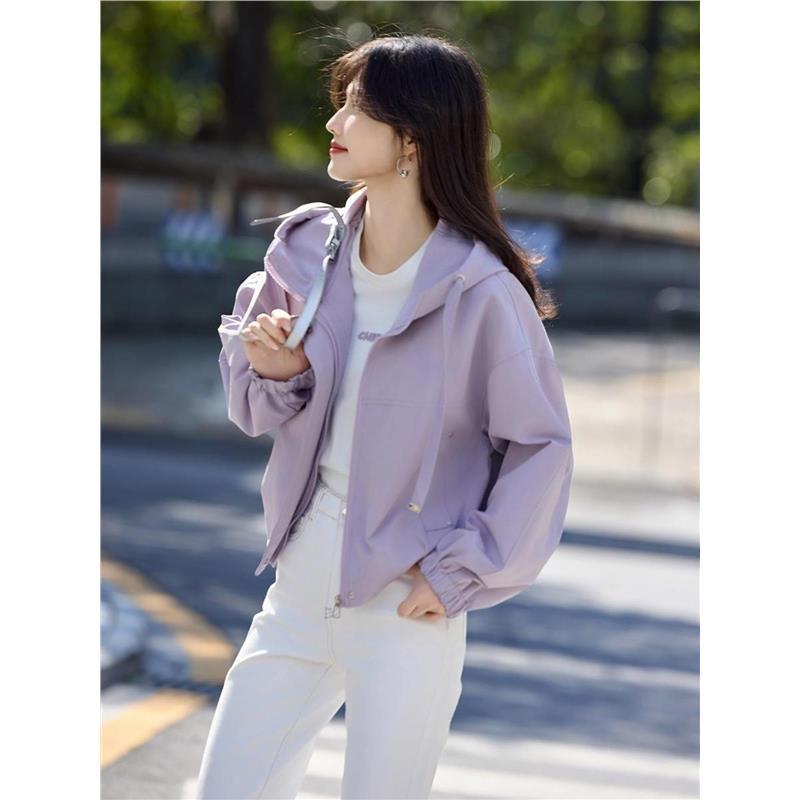 Windbreaker, Windbreaker, Loose, Youthful, Petite, Spring and Autumn Hooded, Versatile Jacket, Casual Workwear Top, Coat