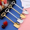 1Pc Spade Spoon Stainless Steel Creative Retro Dessert Spoon Watermelon Square Shovel Ice Cream Heart Shape Spoon Bottle Opener