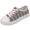  Sapatos Femininas Women Fashion Pink Plaid Pattern Pink Canvas Shoes Lady Casual Height Increased Student Shoes Ab193