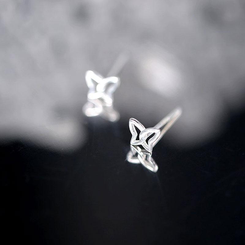 Cercei Fluture Temperament Simplu Argintiu Cercei Femei Accesorii pentru urechi