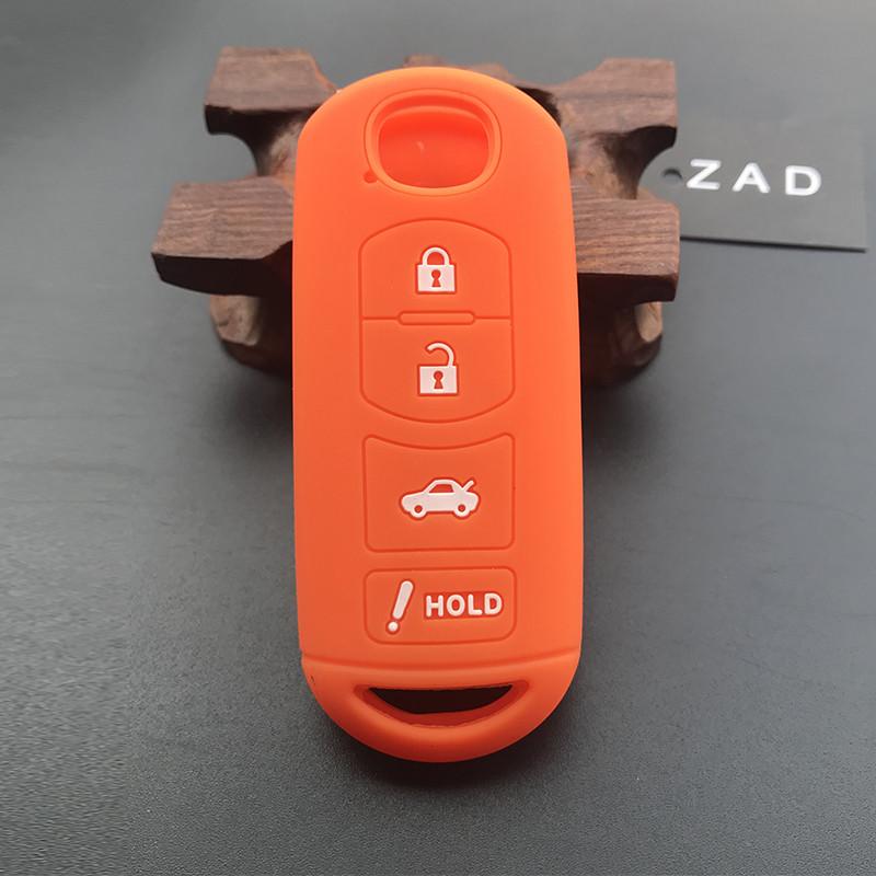 ZAD Silicone Car Key Cover Case For Mazda 2 3 5 6 8 CX5 CX7 CX9 M6 GT 2016 2017 2022 Remote Key Car-stying FOB 4 Buttons