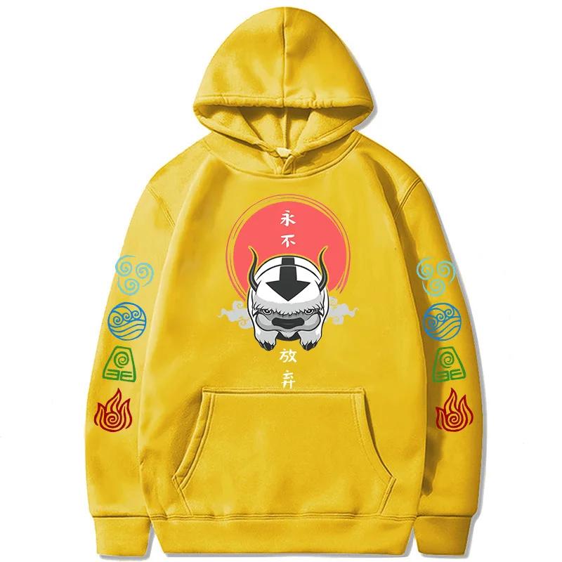 90s Casual Sweatshirts Avatar The Last Airbender Y2k Mens Hoodies Streetwear Hip Hop Harajuku Pullovers Fashion Mange Clothes