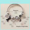 Stainless Steel Cat Bowknot Star Charm Bracelet For Fashion Casual Wear