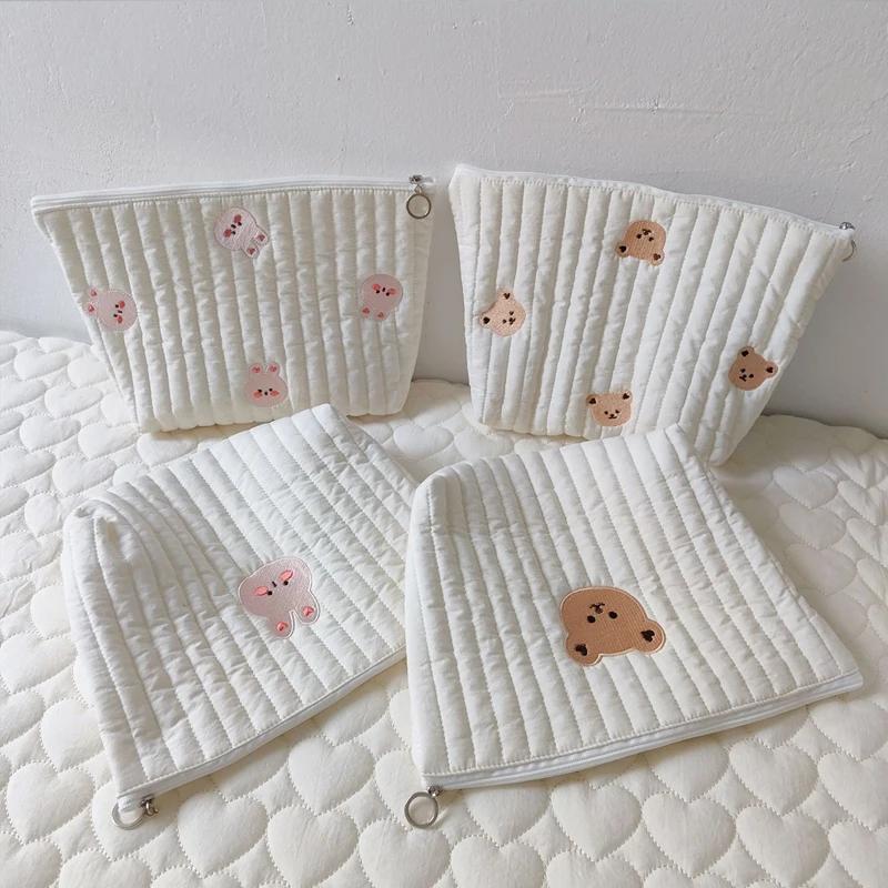 1pc Mommy Bag Cute Print Embroidery Mommy Bag Zipper Newborn Baby Diaper Bag Nappy Pouch Travel Stroller Storage Bags