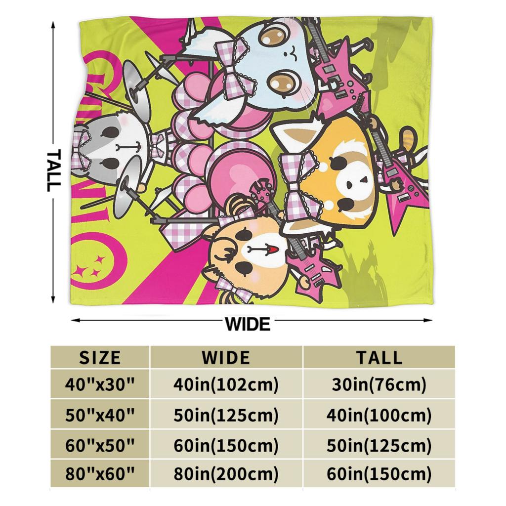 Aggretsuko Cartoon Band Warm Soft Blanket  Child Plush Bedding Throws Street Trend Couch Bed Flannel Bedspread Sofa Bed Cover