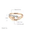 Fashion  Rose Gold White Gold Ring Micro-Wax Inlay Natural Zircon Crystal Rings For Women Fine Wedding Jewelry