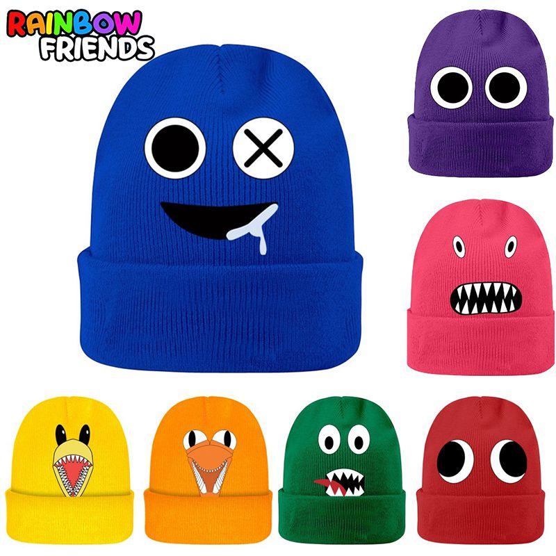 Rainbow Friends Knitted Cap Printed Elastic Hat Warm Kids Adult Xmas Gift