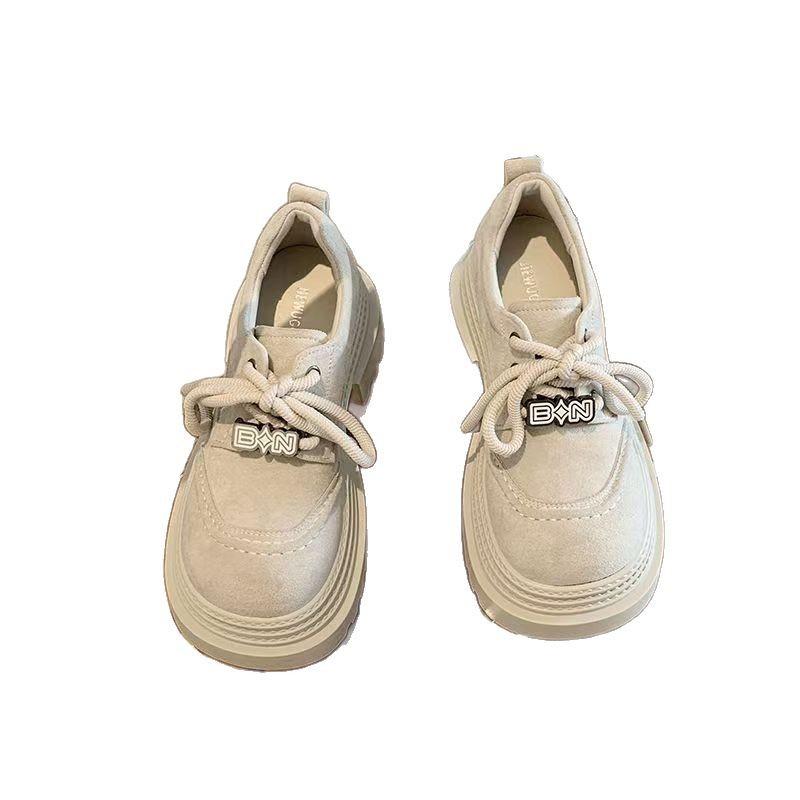 2025 Spring and Summer New Platform Heightening Retro Loafers Women's Versatile Casual Fashion Single Shoes British Style Small Leather Shoes