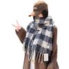 New Maillard Imitation Cashmere Plaid Shawl for Women Autumn and Winter Scarf Korean Style Atmosphere Thickened Warm Scarf