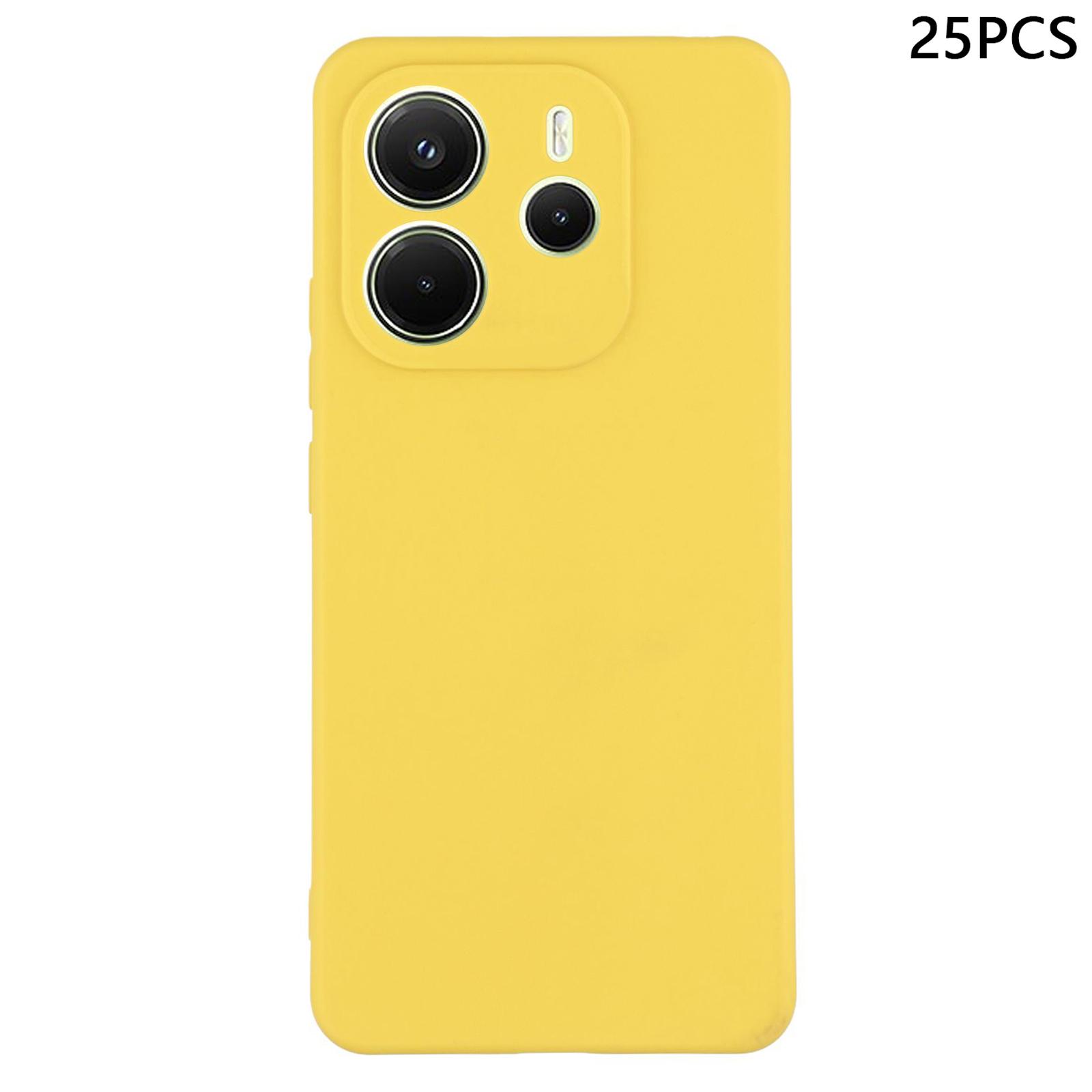 

Bulk Purchasing 25Pcs For Xiaomi Redmi Note 14 5G Case 1.2mm TPU Matte Phone Cover Yellow