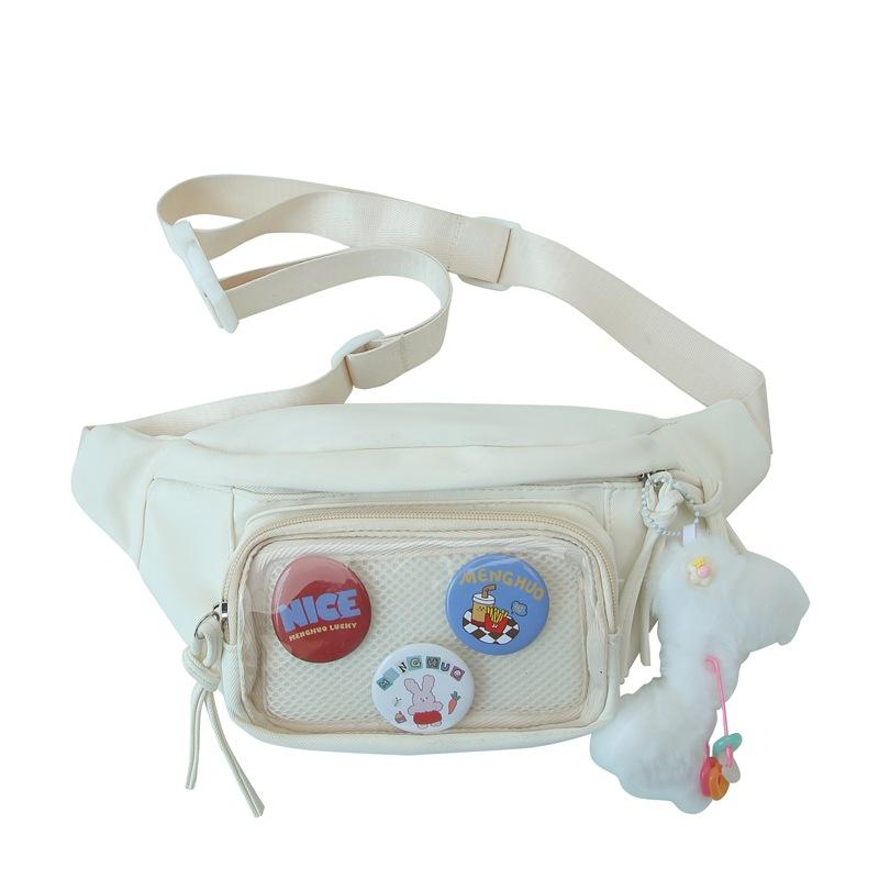 

Прозрачная поясная сумка, женская сумка через плечо, однотонная студенческая нагрудная сумка белый