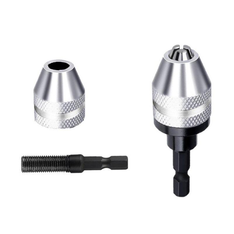 Mandrină de găurit fără cheie Instrument de conversie 0,3-3,6 mm Mandrina adaptor cu schimbare rapidă cu tijă hexagonală de 1/4" pentru burghiu electric