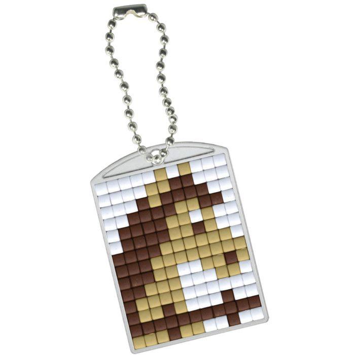 Kit créatif - PIXEL KIT - Porte-clé Cheval - 4x3cm - DIY - 3 couleurs de pixels