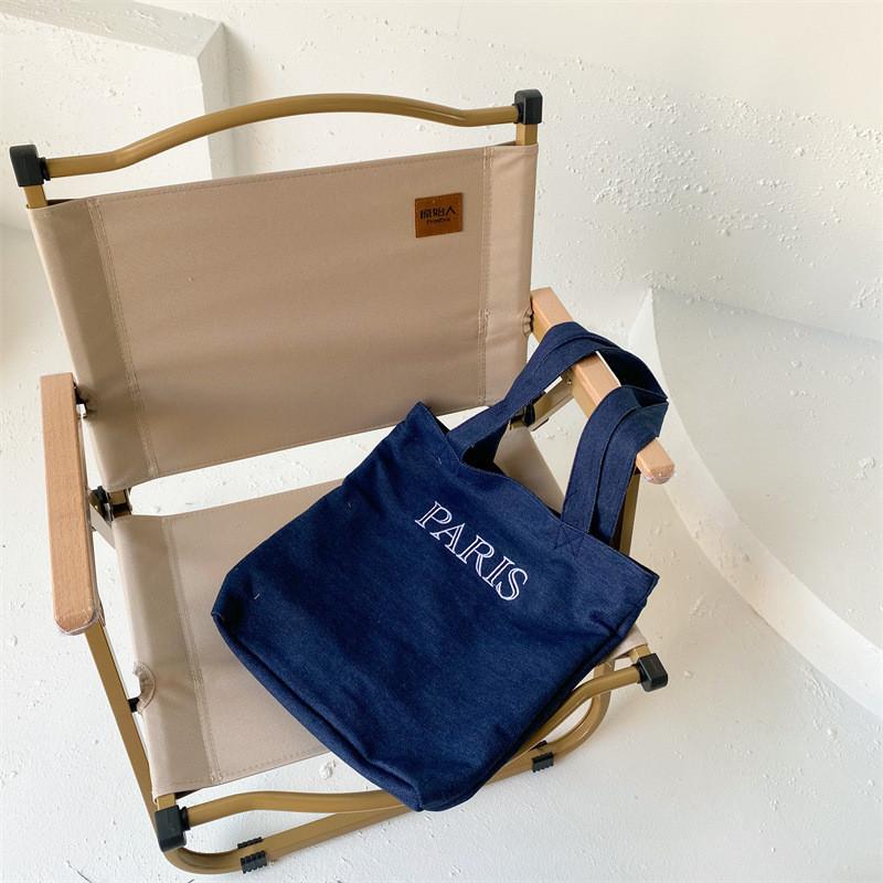 

Стильная летняя холщовая детская сумка, универсальная сумка-тоут на плечо для мальчиков и девочек, большая вместимость синий