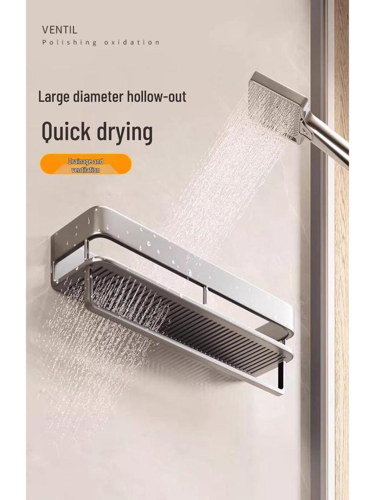 Hålfritt väggmonterat badrumshylla & kosmetikorganisatör