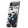 Kaisens Jujutsus Gojo Satoru Hülle Handyhülle für Samsung Galaxy Z Flip 6 5 4 3 5G ZFlip6 ZFlip5 ZFlip4 ZFlip3 Schwarz Hart Trend