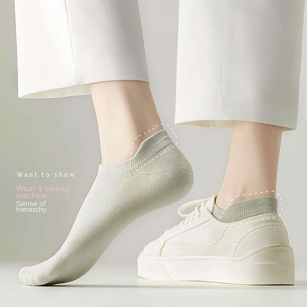 

5 пар хлопковых женских носков, спортивные носки с низким вырезом, новинка 2024 года, носки до щиколотки для улицы