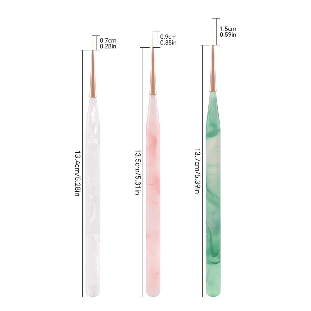 French Nail Art Thin Liner Brush Elongated Line Striping Painting Pen UV Gel Brush Marble Pattern Manicure Slim Line Drawing Pen