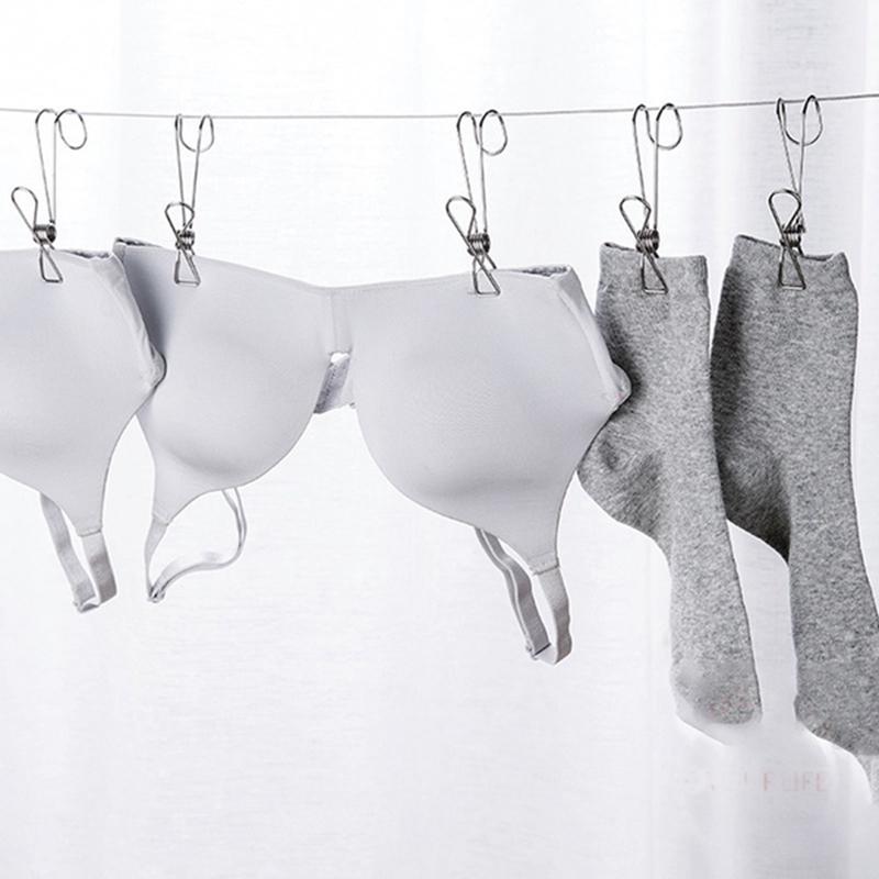 Paslanmaz Çelik Kanca Klip Ev İç Giyim Çorap Kurutma Klipleri Elbise Yorgan Rüzgar Geçirmez Klip Askı