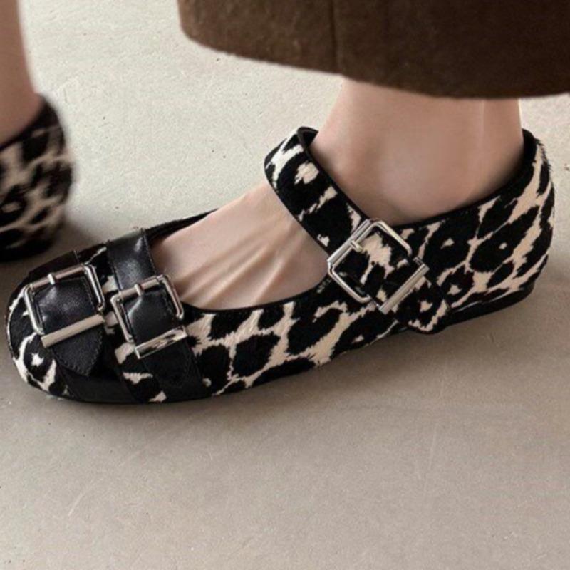 

Women s Flats Single Shoes New Leopard Print Comfortable Soft Height Increasing Loafers Ballet Shoes for Women Zapatos De Mujer 35 чёрный