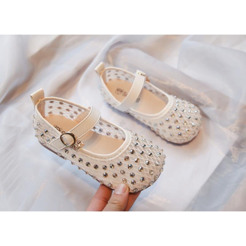 New Summer Kids' Hollow-Out Mesh Sandals - Korean-Style Breathable Low-Cut Mary Jane Shoes for Girls