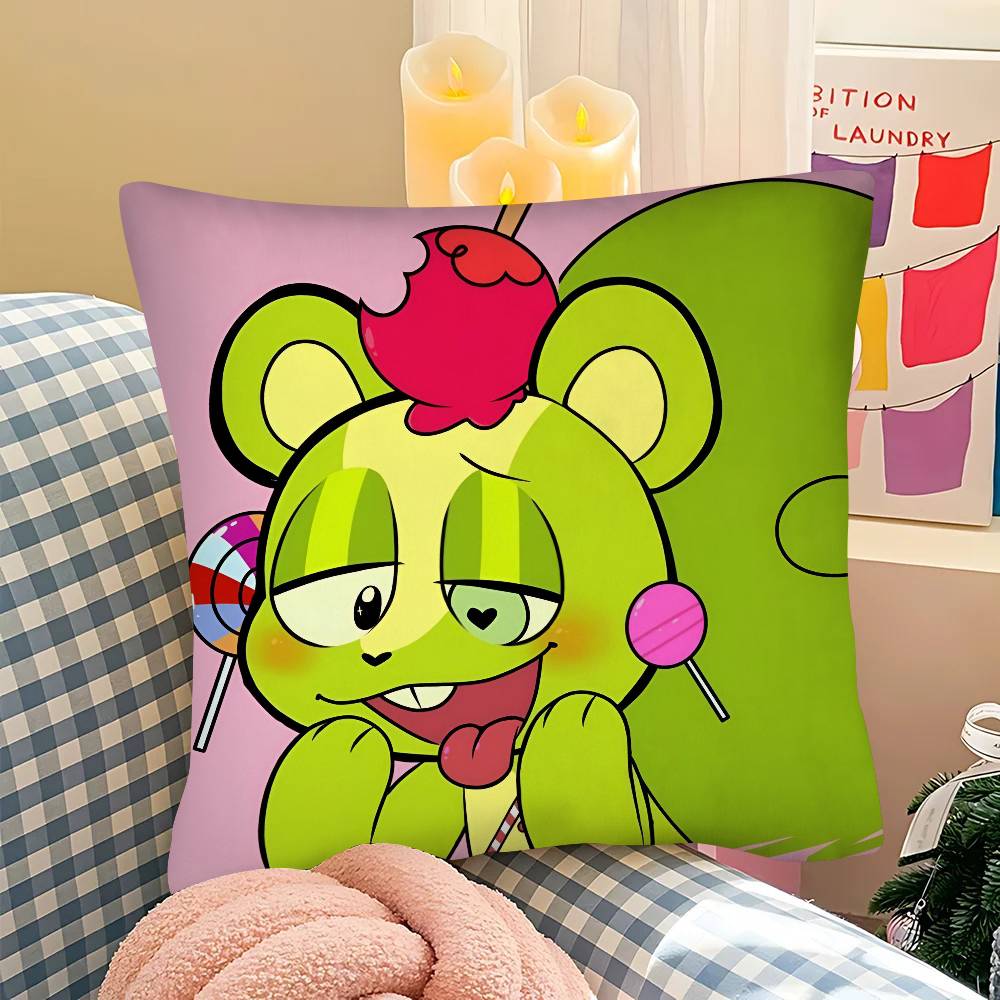 Pc Happy Tree Friends Pillow Case Fashion Square Pillowcase Bedroom Sofa Room Ins Decoration Leisure