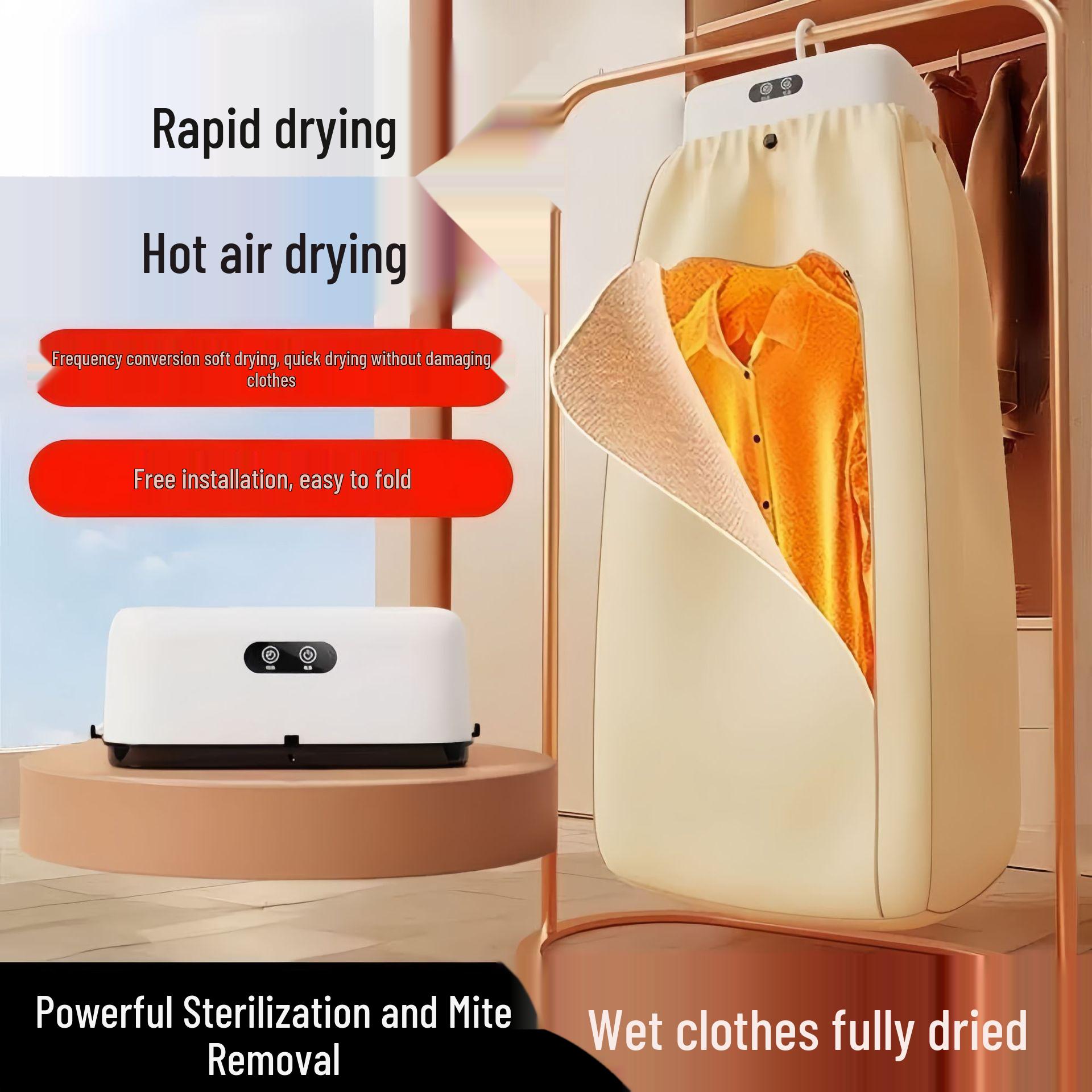 Portable Foldable Clothes Dryer with High-Temperature Sterilization and Automatic Warm Air Drying A11
