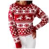 Women's Fashion Christmas Knitted Printed Long Sleeve Round Neck Sweater