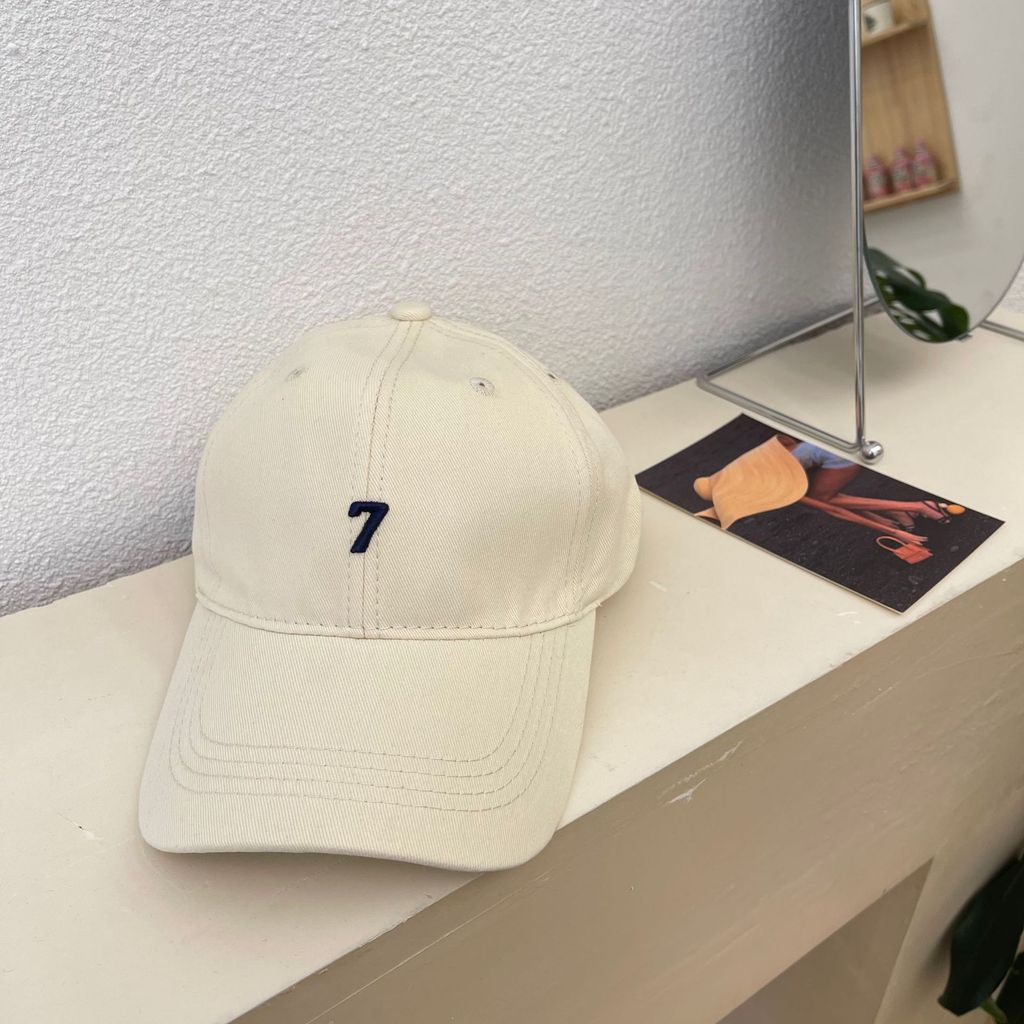 Korean Style Number 7 Embroidery Deep Top Baseball Cap With Wide Brim For Sun Protection And Breathability