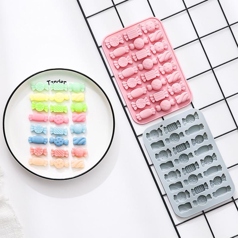24 Cavity Different Candy Silicone Molds Fondant Chocolate Molds Birthday Cake Decoration Soft Candy Molds Baking Accessories